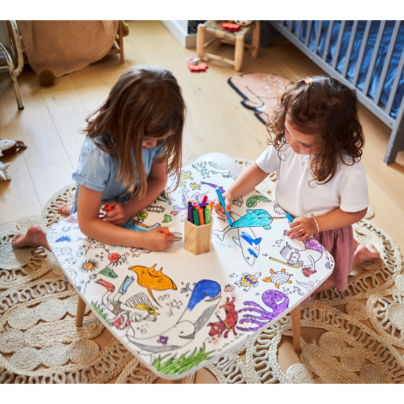 Gabbard Kids 3 Piece Square Play Or Activity Table and Chair Set