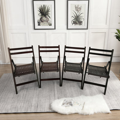 Chaise pliante en bois à lattes Furniture - cerise, ensemble de 4, chaise pliante, style pliable