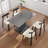 5-Piece Modern Rectangular Sintered Stone Dining Table Set With 4 Faux Leather Chairs-116240197-116240196