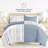 8-Piece Reversible Bedding Bundle - Patterned Duvet Cover, Comforter Insert and Solid Sheet Set-99311785-99311791