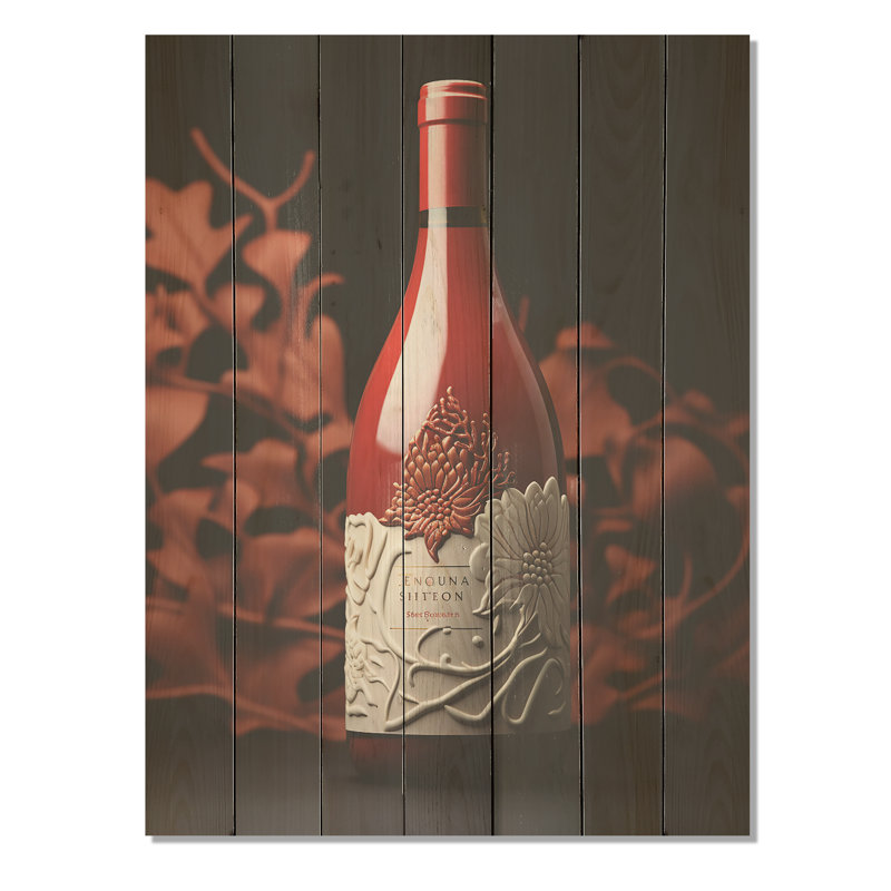 «Red Sangria Spirit Wine» - impression de vin sur bois, H 40 po x l 30 po