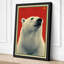 Polar Bear with Red Star Retro - Wrapped Canvas-1871935718-1871935726
