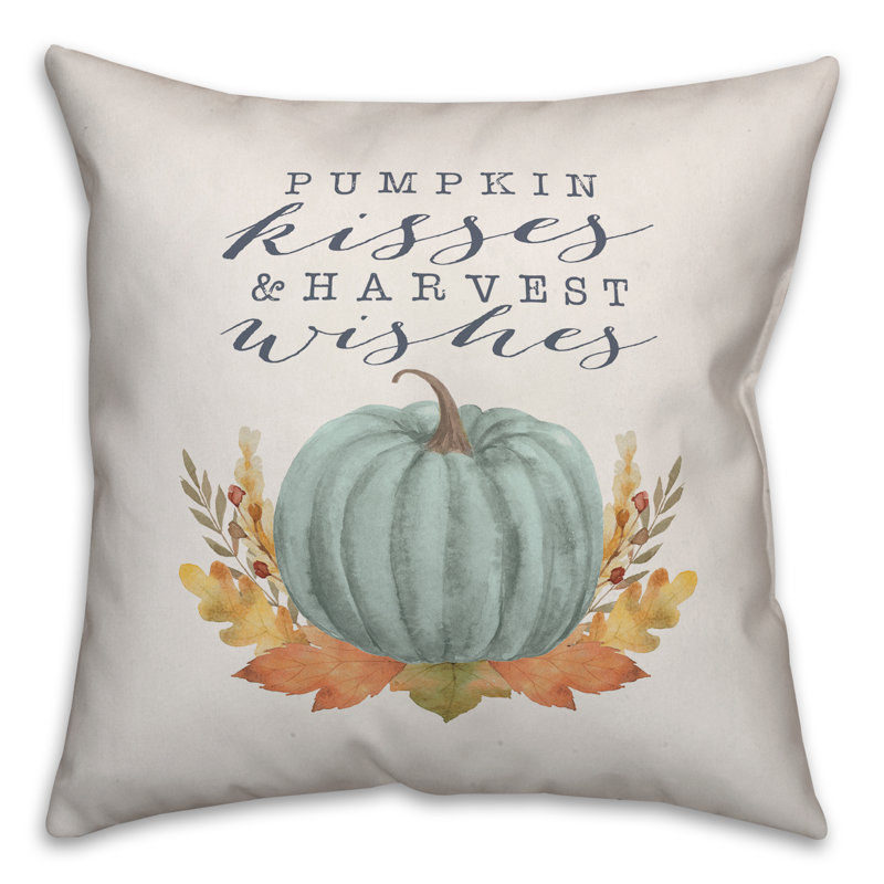  Insert de coussin carré Pumpkins Kisses & Harvest Wishes, 16 po x 1 po