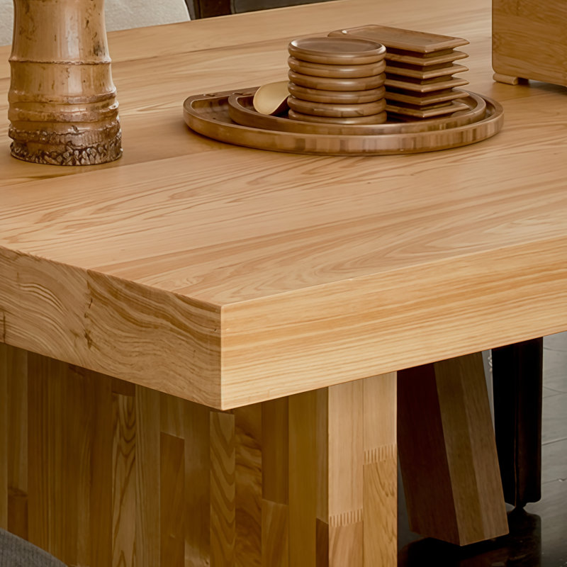 Modern Burlywood Rectangular Solid Wood Dining Tables, H 29,5 po x L 63 po x l 27,6 po