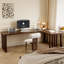 Bureaux en bois massif en L noyer clair-107934566-107934564