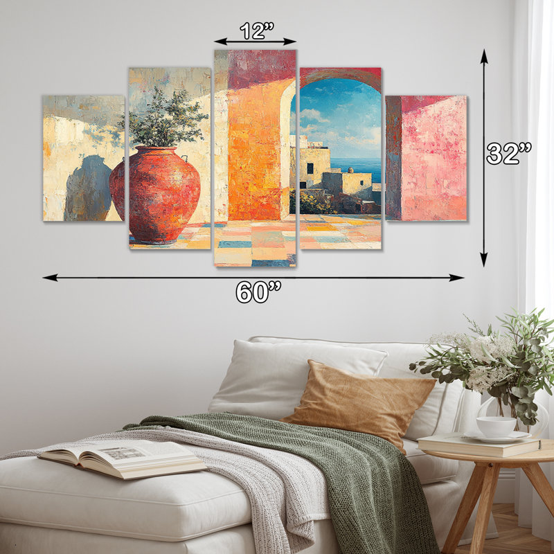 Rose Boho Pottery Sunrise Kiln - ensemble d'art mural Boho Pottery