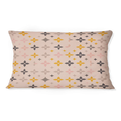 Coussin lombaire bohème rose et jaune