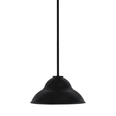 Luminaire suspendu à 1 lumière Amarmula, finition noir mat, abat-jour en métal à double bulles 13 po