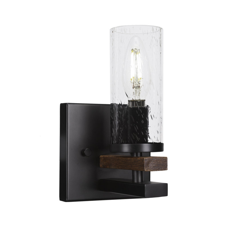 Applique murale avec verre 2,5 po Belmont, Noir mat, Clair