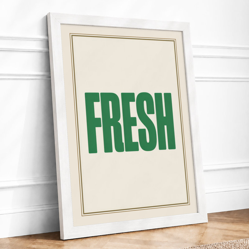 Fresh Typography - Framed Print, A1 - 84.1 x 59.4 cm, White