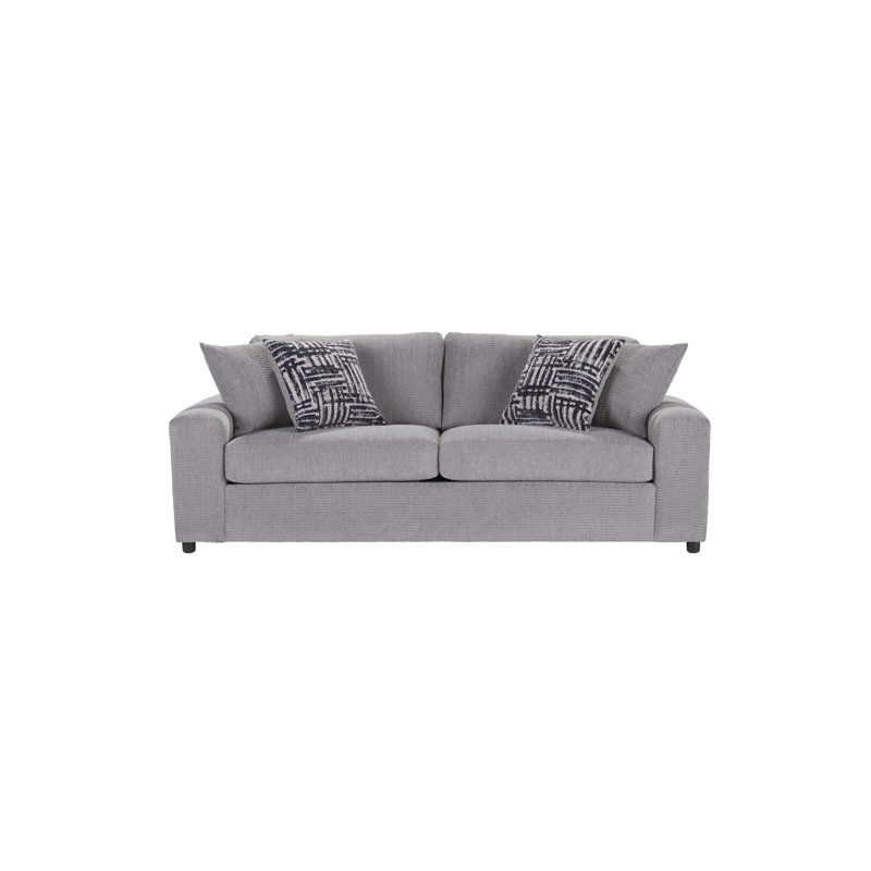 Brooklington Upholstered 85'' Sofa, Gray Polyester Blend