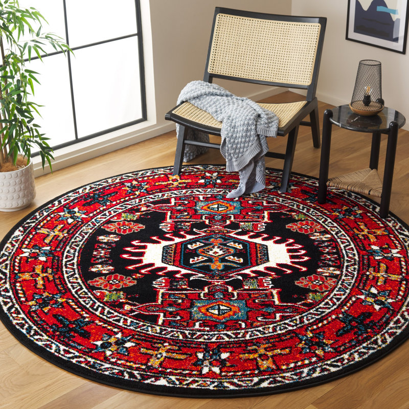Vintage Hamadan Performance Oriental Rug, Round 6'7"