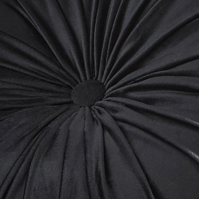 Laurence Llewelyn-Bowen Round Pleat Round Cushion Black