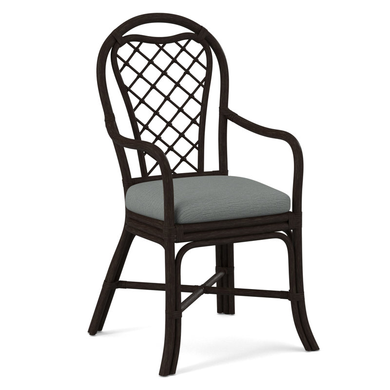 Trellis Dining Arm Chair, Java, Stone Crypton Performance; 0884-83
