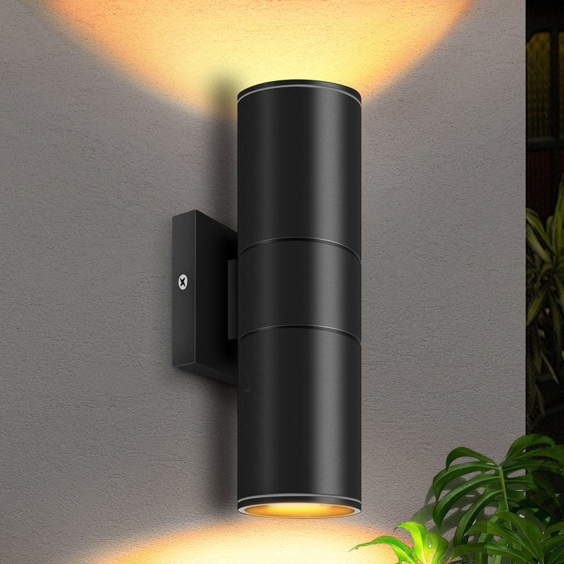 12" Outdoor Wall Lights Integrated LED Cylinder Up Down 12W 2700K Modern Aluminum Light, Waterproof Exterior Light for Porch Patio Door