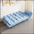 Comfortable Blue Sofa With Soft Armrests And Throw Pillows, Perfect For Small Apartments And Bedrooms.-1565259126