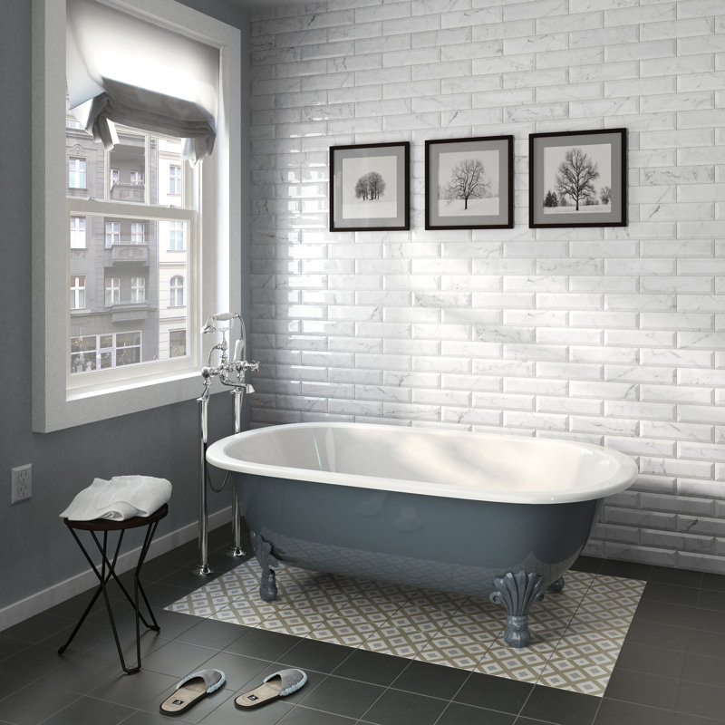 Classico Carrara 3" x 12" Ceramic Stone Look Subway Tile