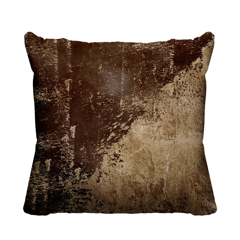 Coussin intérieur / extérieur Lincolnwood, H 15 po x l 15 po, Brun / Doré