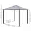 Moustiquaire en acier 9,6 x 9,6 pi pour jardin avec double toit (gris)-123219082