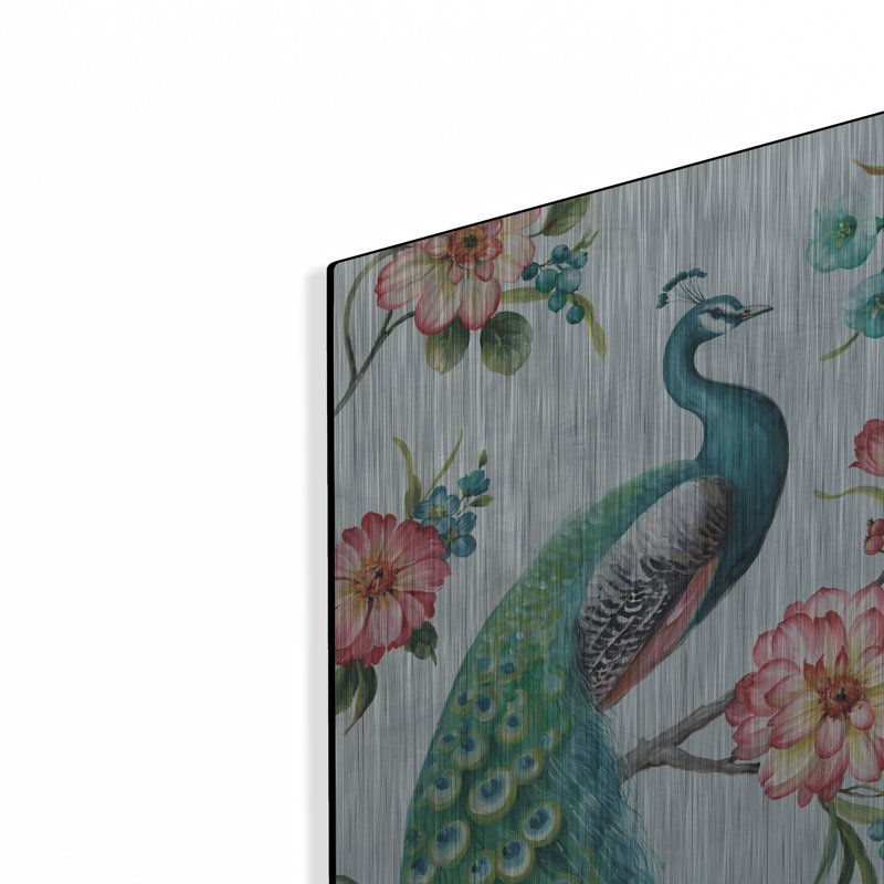 «Blue Feathered Peacock I» par Lisa Audit, H 24 po x l 16 po