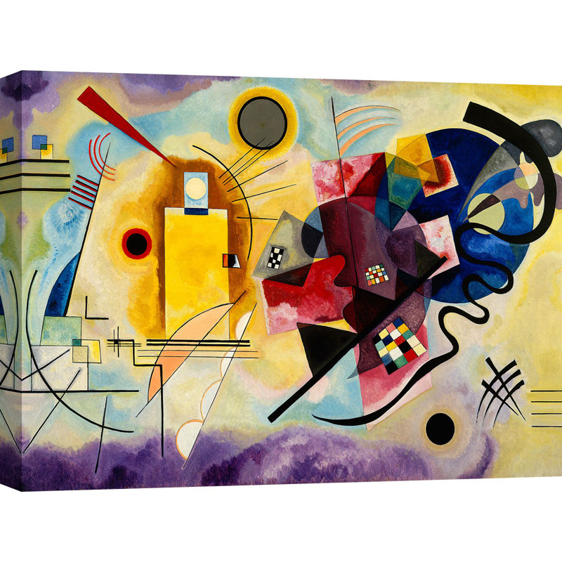 Yellow, Red & Blue by Wassily Kandinsky - Wrapped Canvas Painting, 70cm H x 100cm W x 4cm D