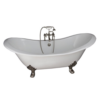 72'' x 30'' Freestanding Soaking Cast Iron Bathtub