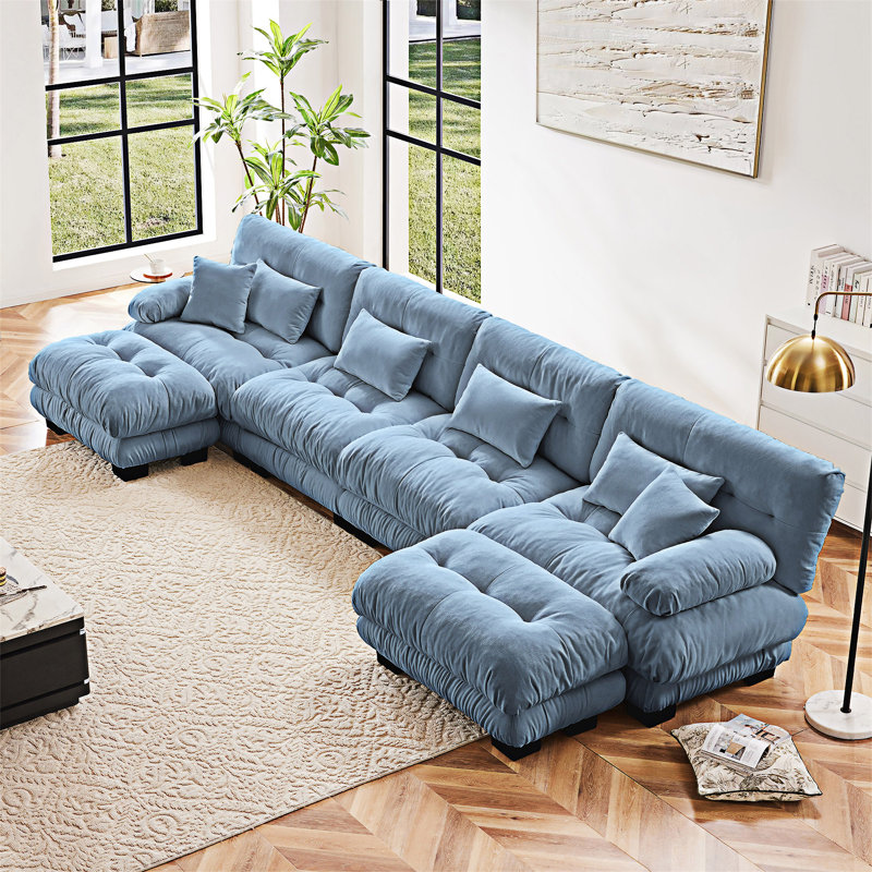 Canapé modulaire modulaire avec repose-pieds convertible