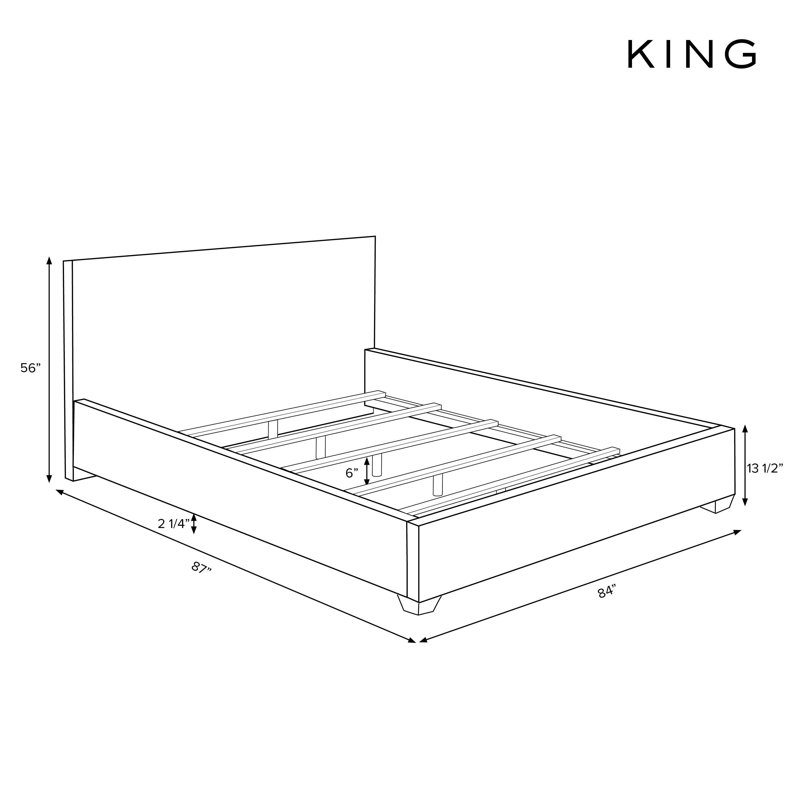 Upholstered Wingback Bed, King, Burlap
