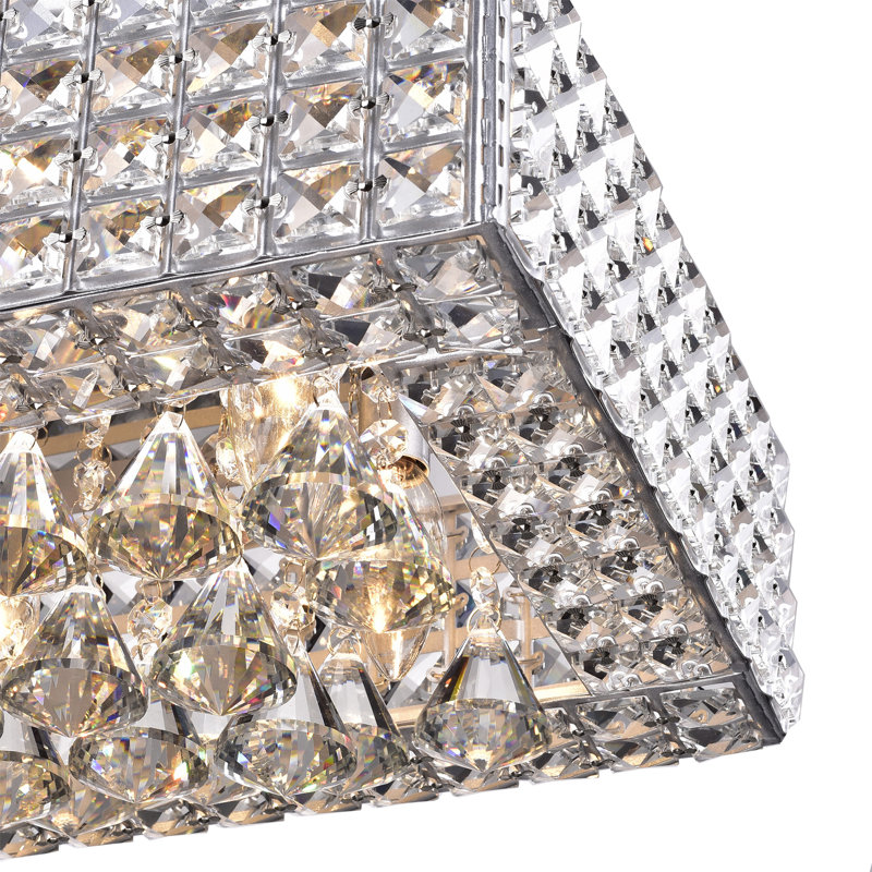 Plafonnier encastré 8 lumières 23 po Bennett, Chrome