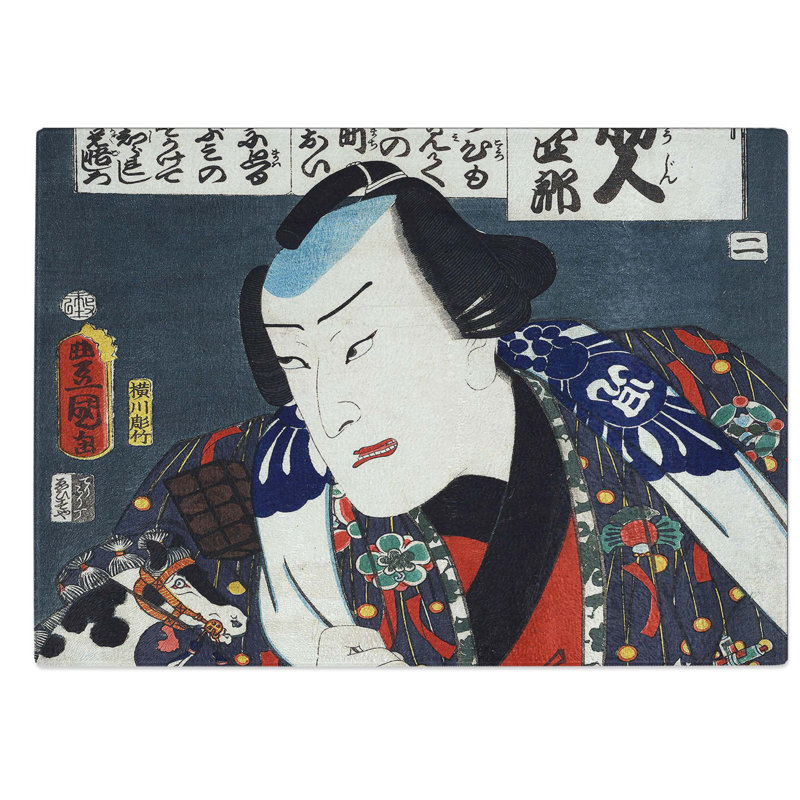 Glass Kabuki Actor by Utagawa Kunisada Chopping Board, 39 cm W x 28.5 cm L