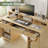 59" Home Office Desk with Charging Station, Fluted Computer Desk With Keyboard Tray & Adjustable Shelves, Executive Desk For Study, Living Room, Bedroom-1909563233