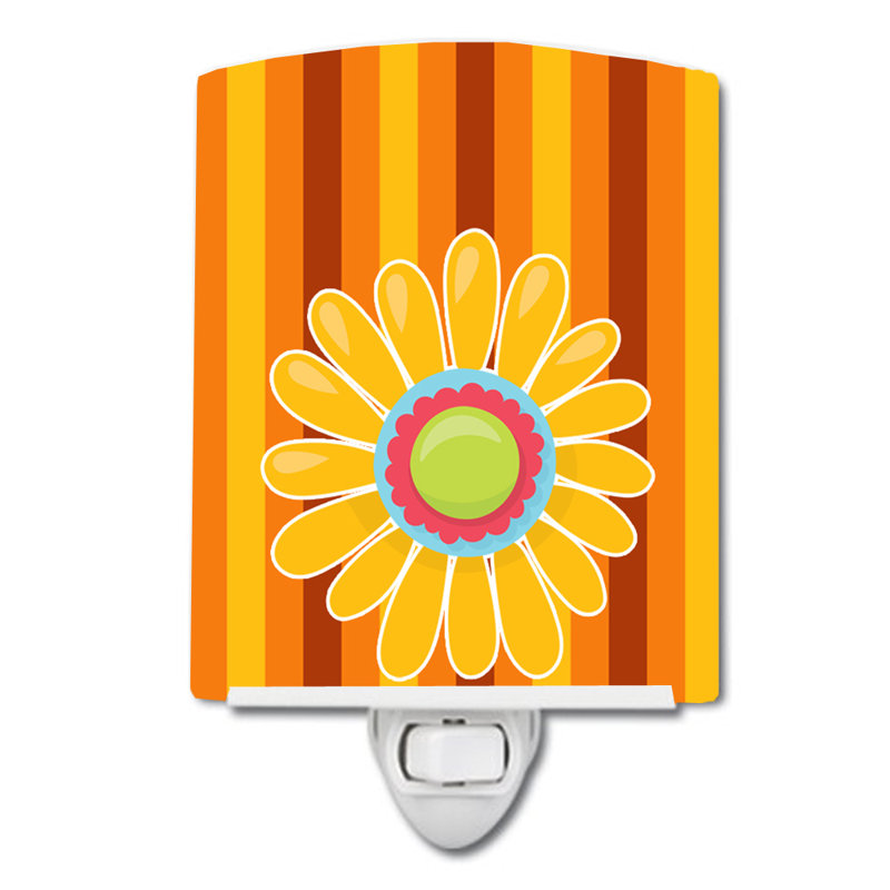 Lampe de nuit en céramique à fleur cardiaque 2, Orange