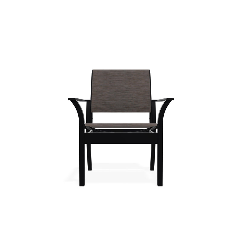 Chaise de café empilable en polymère de qualité marine Leeward Sling, Noir, James
