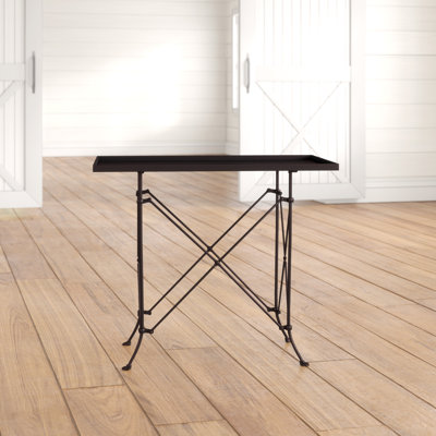 Rectangular Tall Metal End Table with Claw Feet