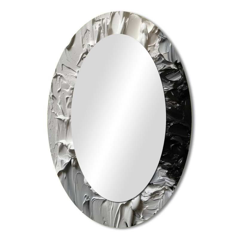 Miroir mural blanc et noir Tranquility Unleashed, 36 po x 24 po