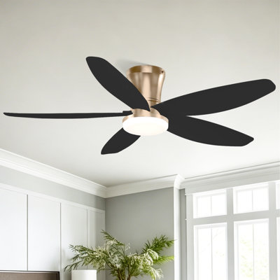 Ventilateur de plafond encastré à profil bas 36/42/48 po avec lumière et télécommande, silencieux, facile à installer