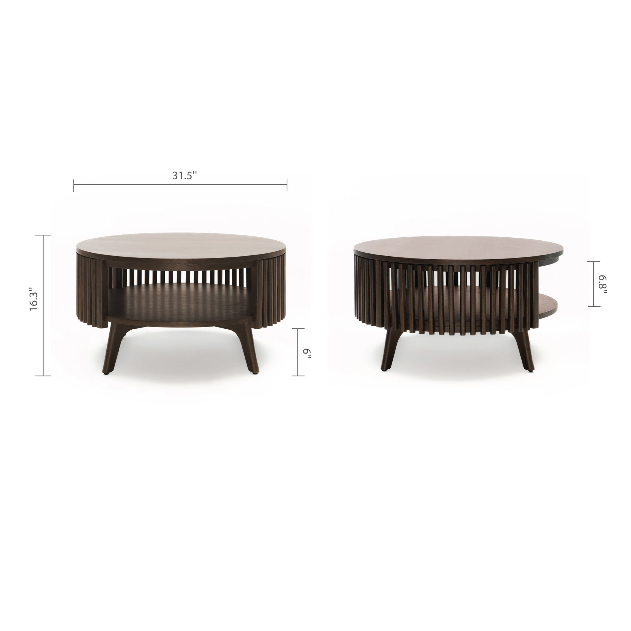 George Oliver Klever Mid Century Modern Coffee Table | Round Wooden ...