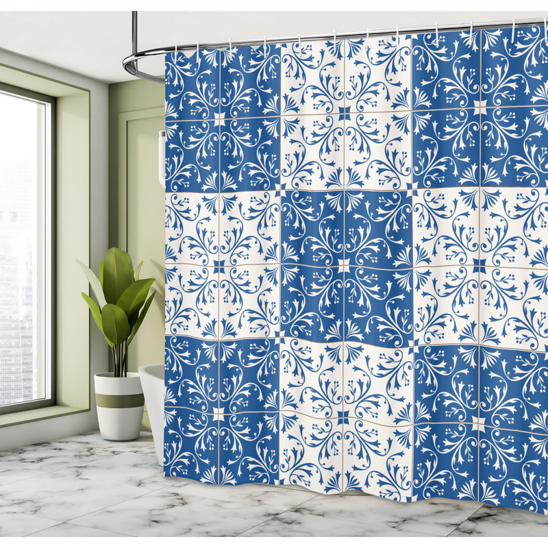 Shower Curtain with Hooks Included, 70" H x 69" W