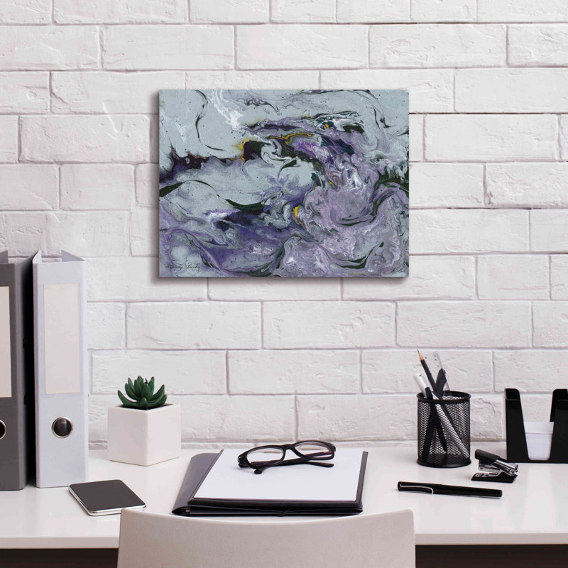 «Montogomery Abstract» en mauve par Cindy Jacobs, H 12 po x l 16 po x P 0,75 po