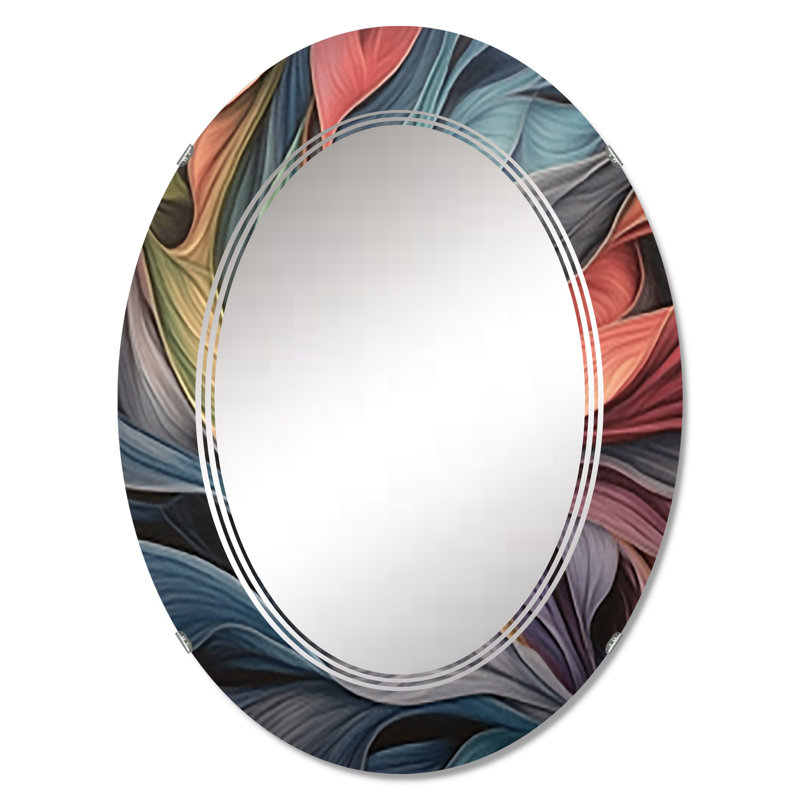 Zenn - Miroir mural moderne ovale, 36 po x 24 po