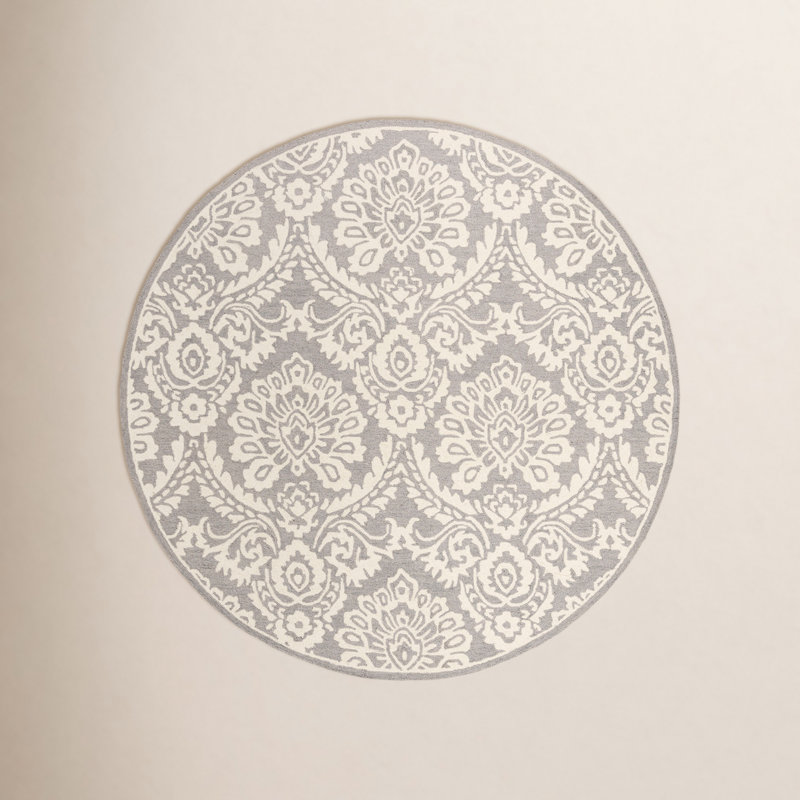 Tansy Wool Floral Indoor Rug, Round 6'
