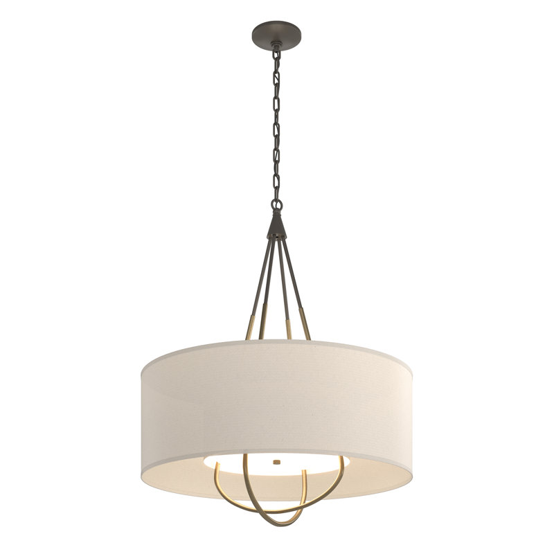 Loop 4 - Light Chandelier, Dark Smoke, Natural Anna, Soft Gold