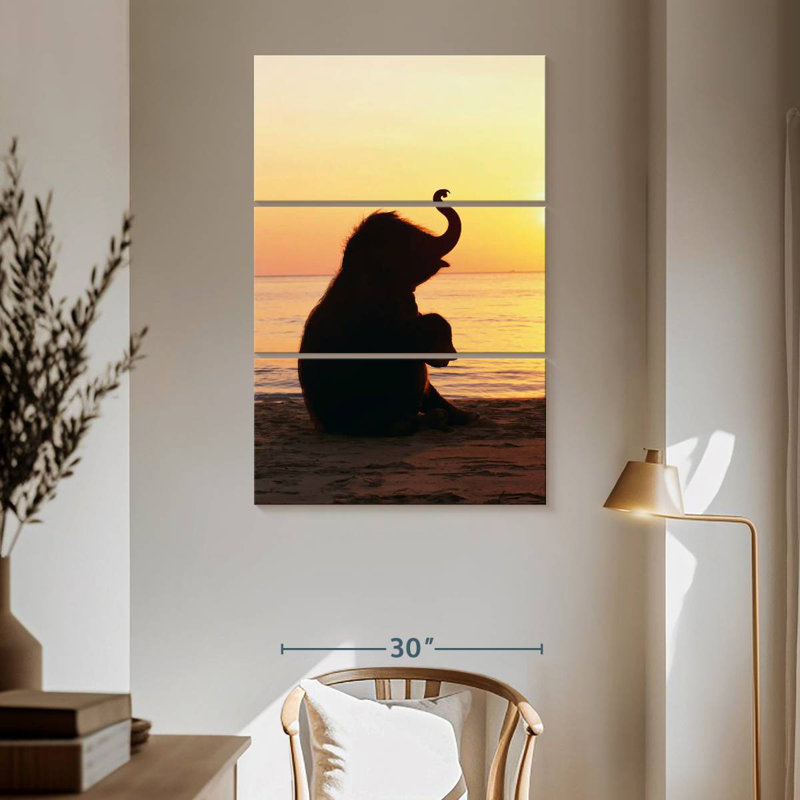 Bébé éléphant Brampt Beach, H 65 po x l 42 po
