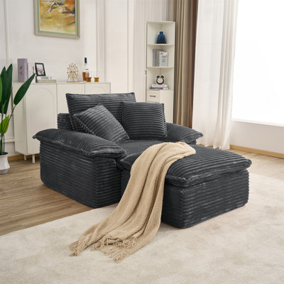 Fauteuil surdimensionné de 47 pouces avec repose-pieds mobile