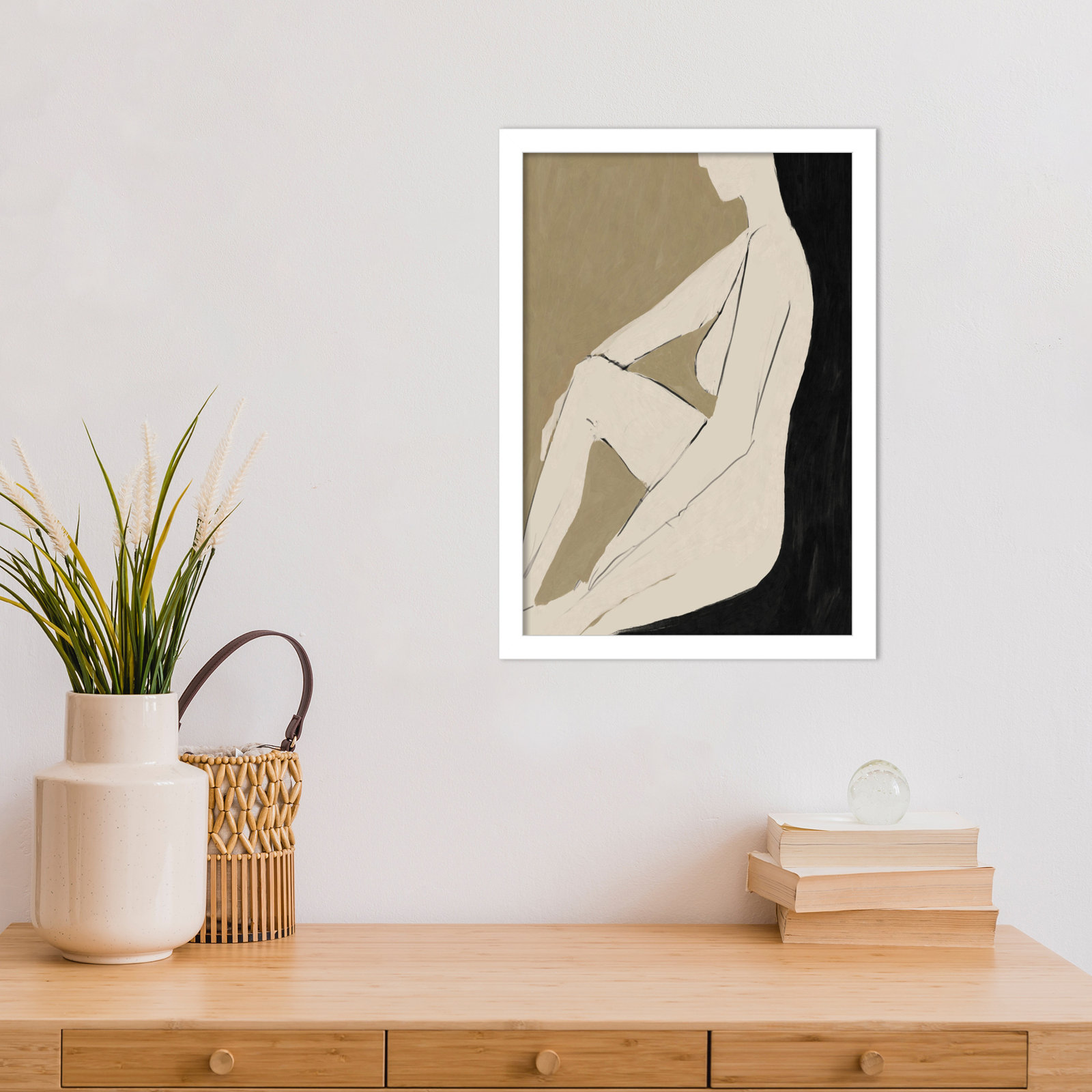 Chamois "Chill" Print by Dan Hobday, White Framed, 17" H x 12" W