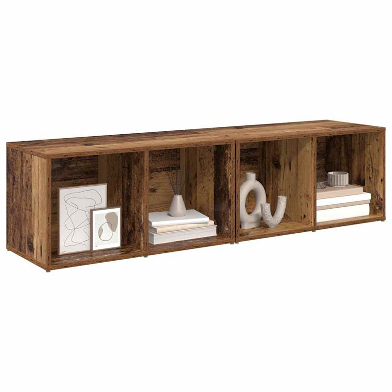 TV Cabinet Set 2 Pcs Engineered Wood, Old Wood