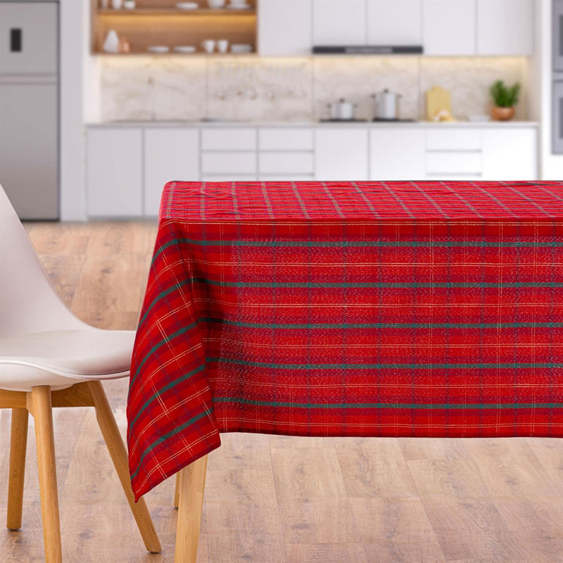 Christmas Rectangular Tablecloth Scottish Tartan, 178cm W x 274cm L