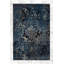 Tapis décoratif rétro à motif traditionnel bleu foncé et lavable à la machine-2013709078
