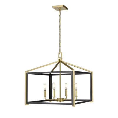 4 - Light Dimmable Lantern Modern Linear Chandelier