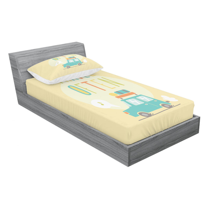 Microfiber Patterned Fitted Sheet, Twin XL Fitted Sheet with 1 Pillowcase